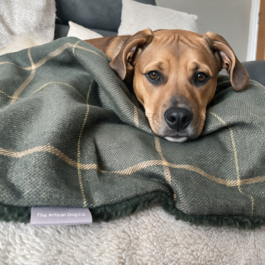 Arlo Forest Green Check Pet Blanket