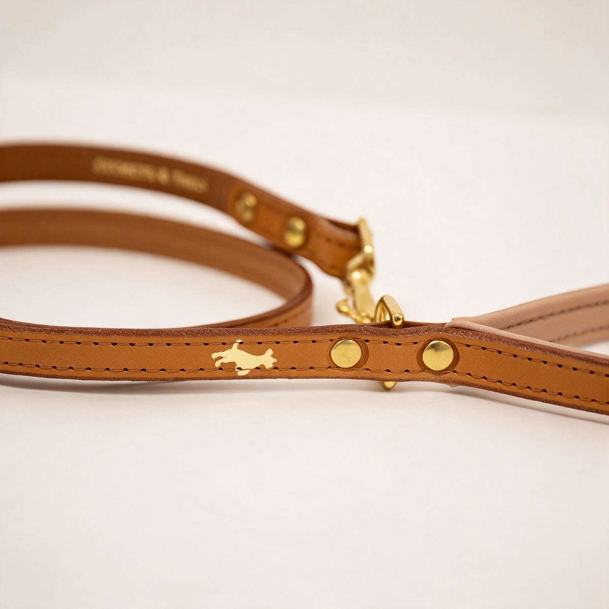 Nacho Tan Padded Luxury Leather Lead- 2CM