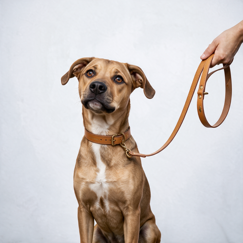Nacho Tan Padded Luxury Leather Lead- 2CM